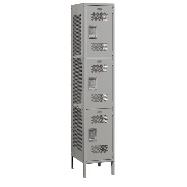 Salsbury Industries Wardrobe Locker, 18inD, 3 Tiers, Steel, Gray 83168GY-U